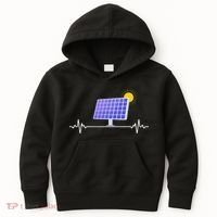 Solar Panel Heartbeat Global Warming Earth Day Kids Hoodie thumb 0