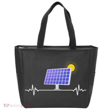 Solar Panel Heartbeat Global Warming Earth Day Tote Bag