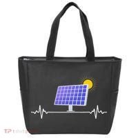 Solar Panel Heartbeat Global Warming Earth Day Tote Bag thumb 0