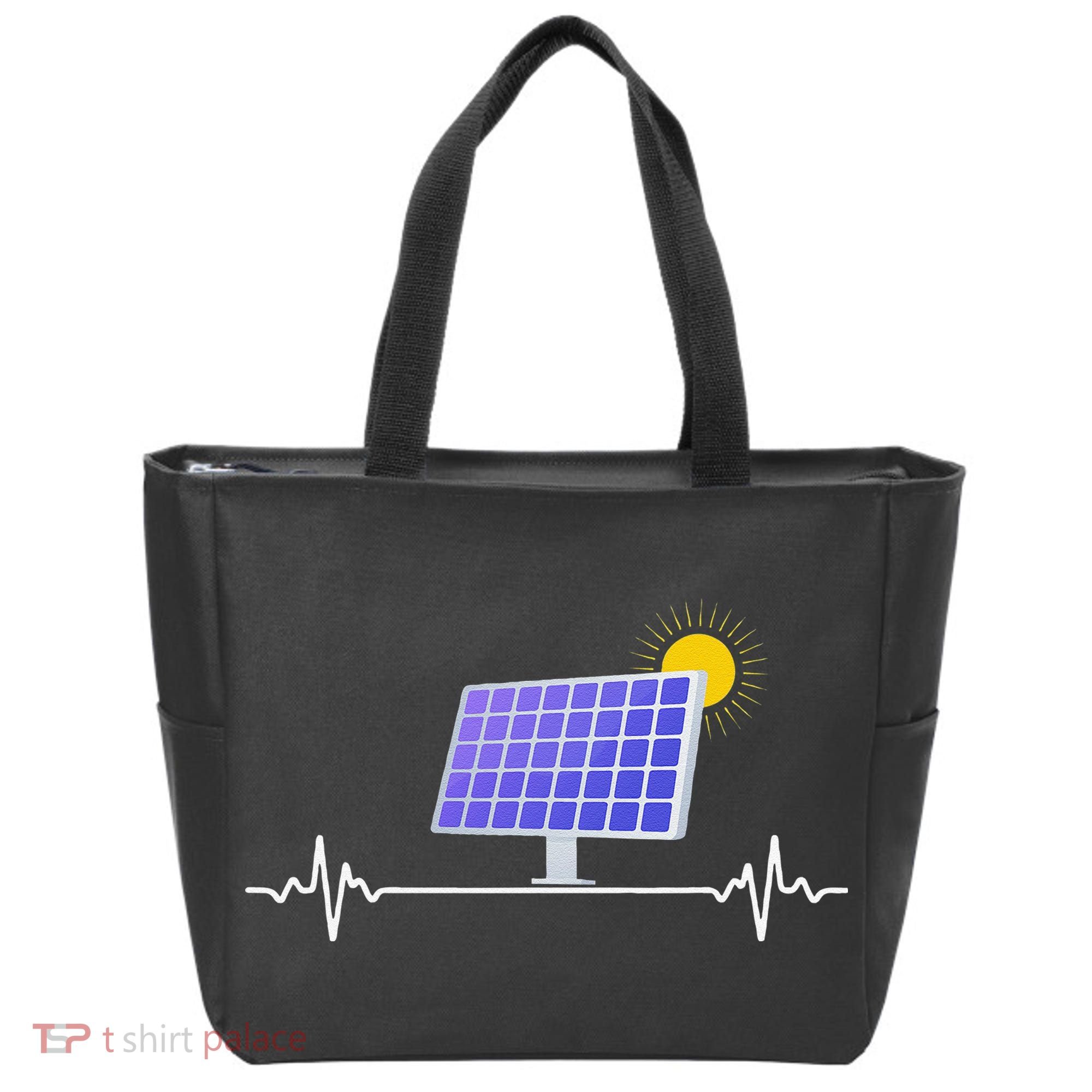 Solar Panel Heartbeat Global Warming Earth Day Tote Bag