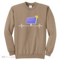 Solar Panel Heartbeat Global Warming Earth Day Sweatshirt thumb 0