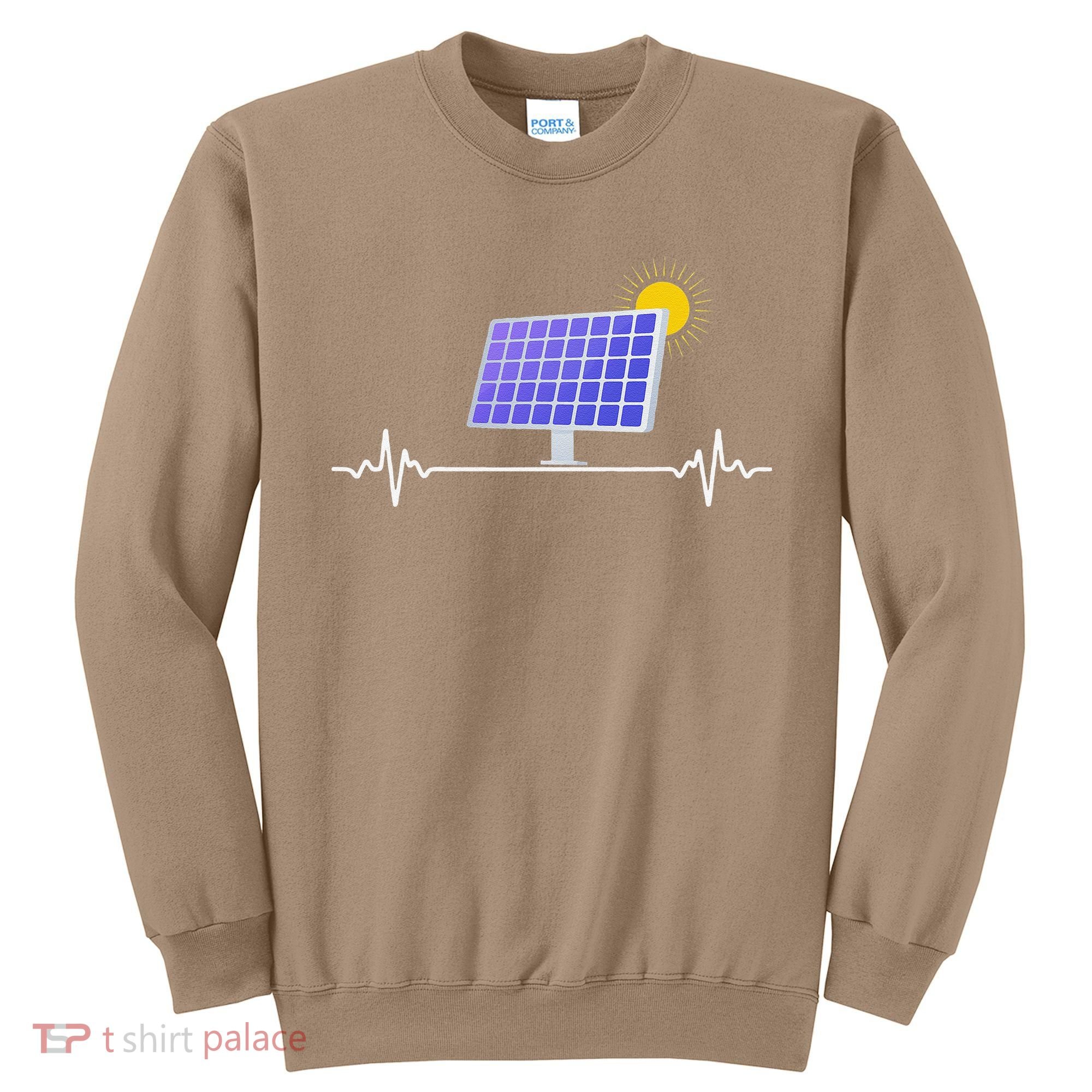 Solar Panel Heartbeat Global Warming Earth Day Sweatshirt