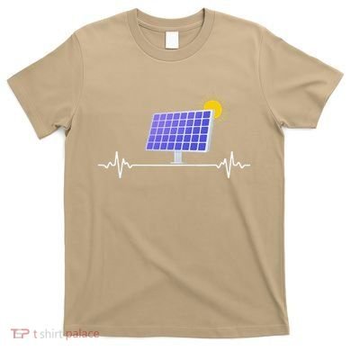 Solar Panel Heartbeat Global Warming Earth Day T-Shirt