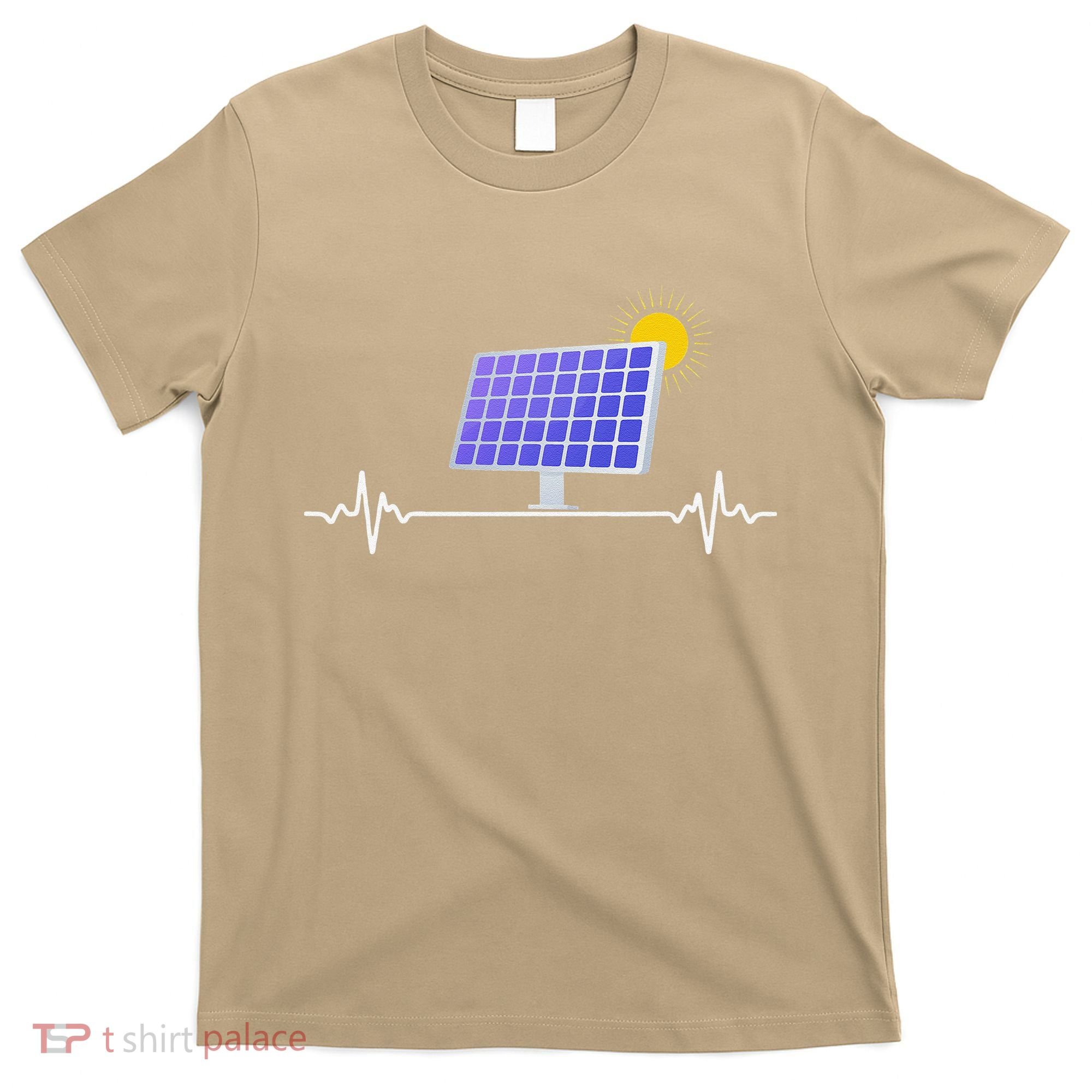 Solar Panel Heartbeat Global Warming Earth Day T-Shirt