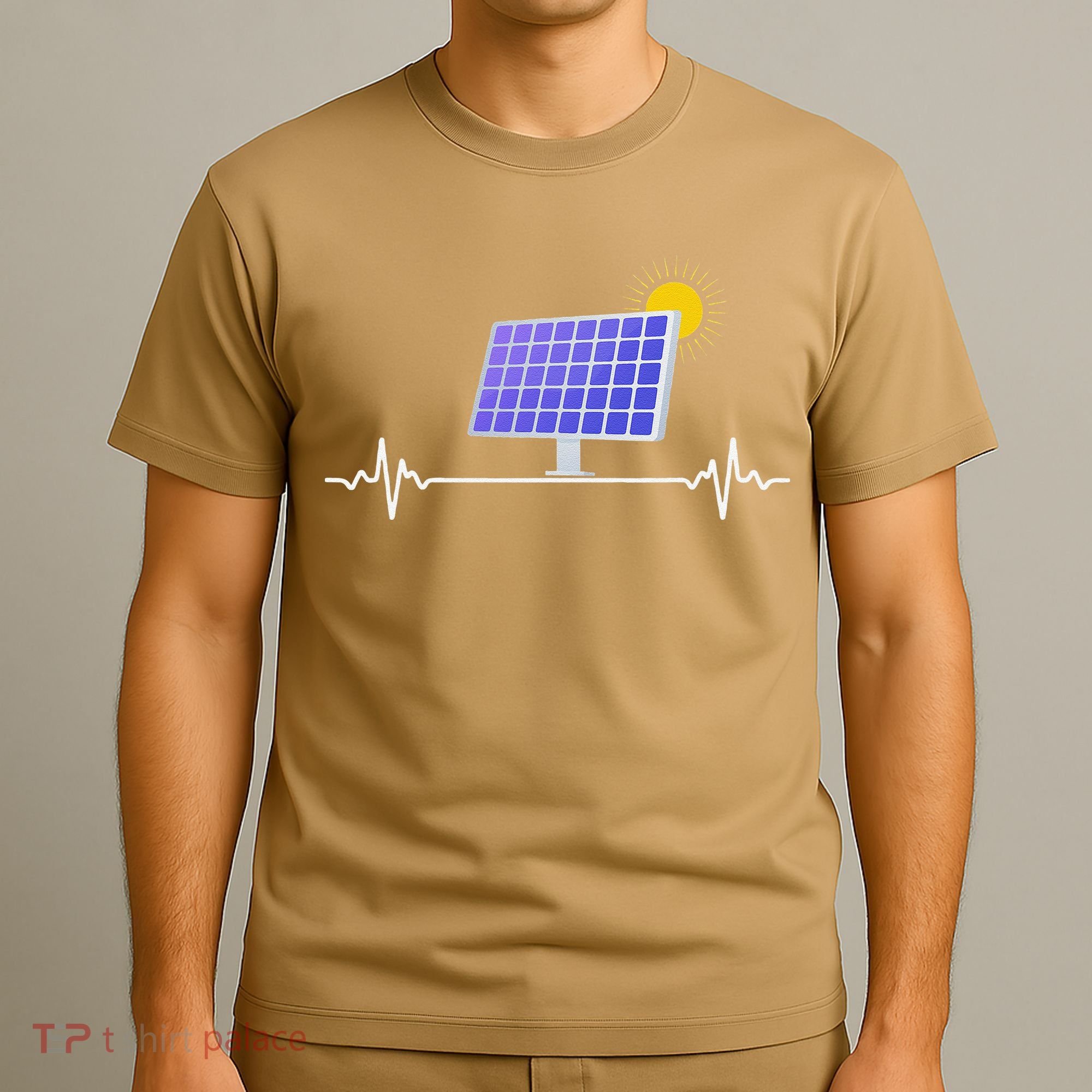Solar Panel Heartbeat Global Warming Earth Day T-Shirt