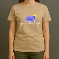 Solar Panel Heartbeat Global Warming Earth Day T-Shirt thumb 4