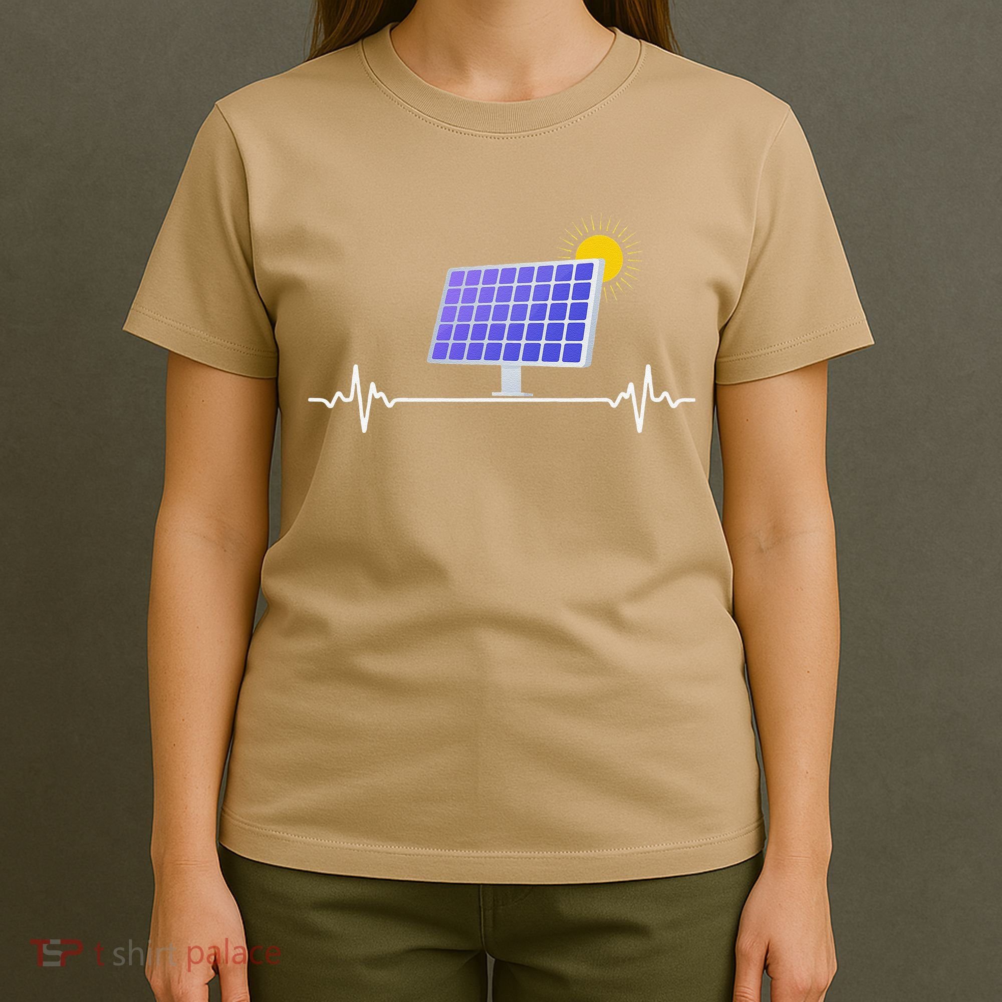 Solar Panel Heartbeat Global Warming Earth Day T-Shirt