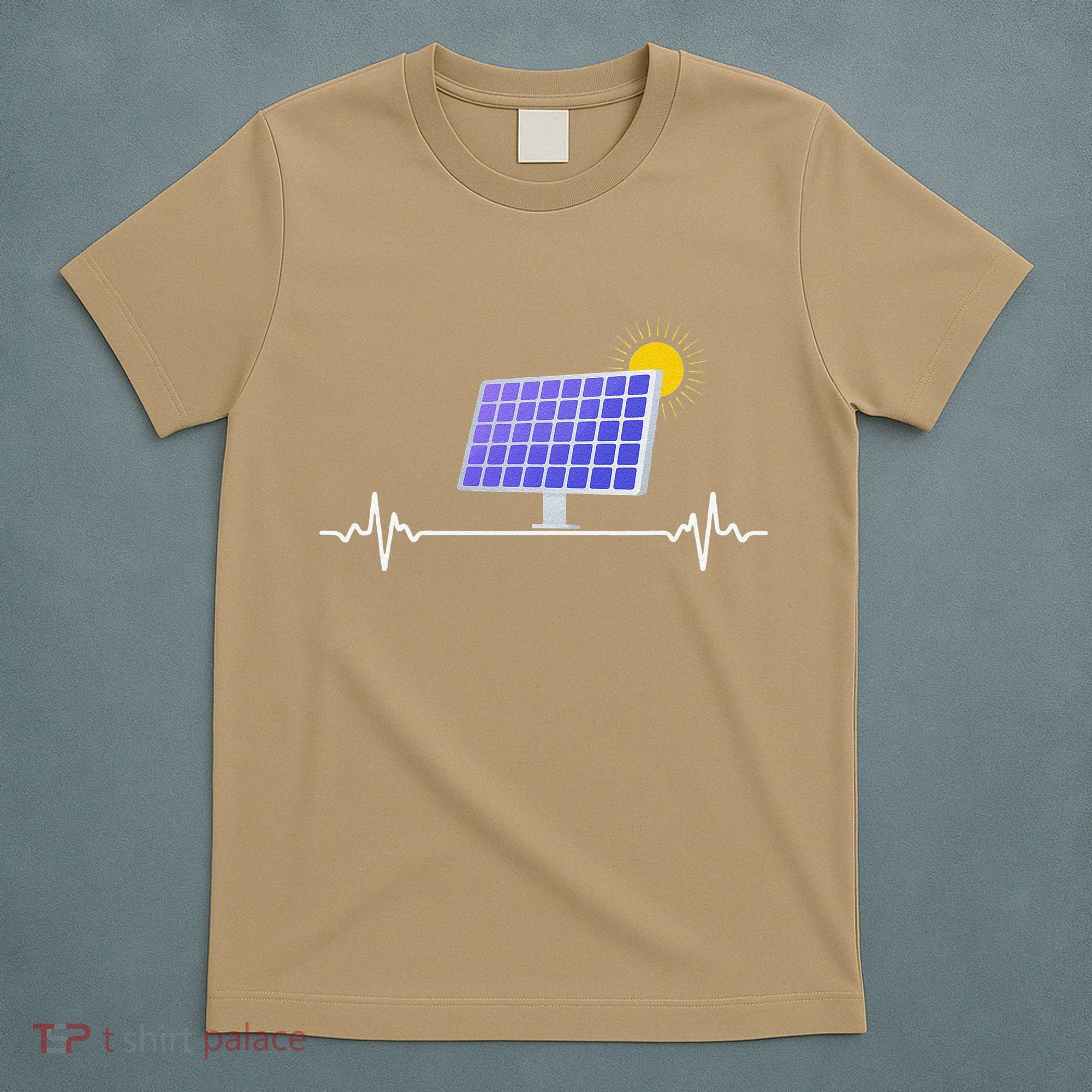 Solar Panel Heartbeat Global Warming Earth Day T-Shirt