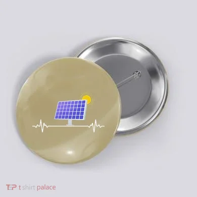 Solar Panel Heartbeat Global Warming Earth Day Button