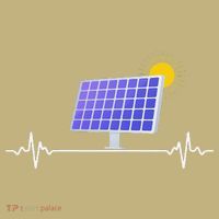 Solar Panel Heartbeat Global Warming Earth Day Button thumb 1