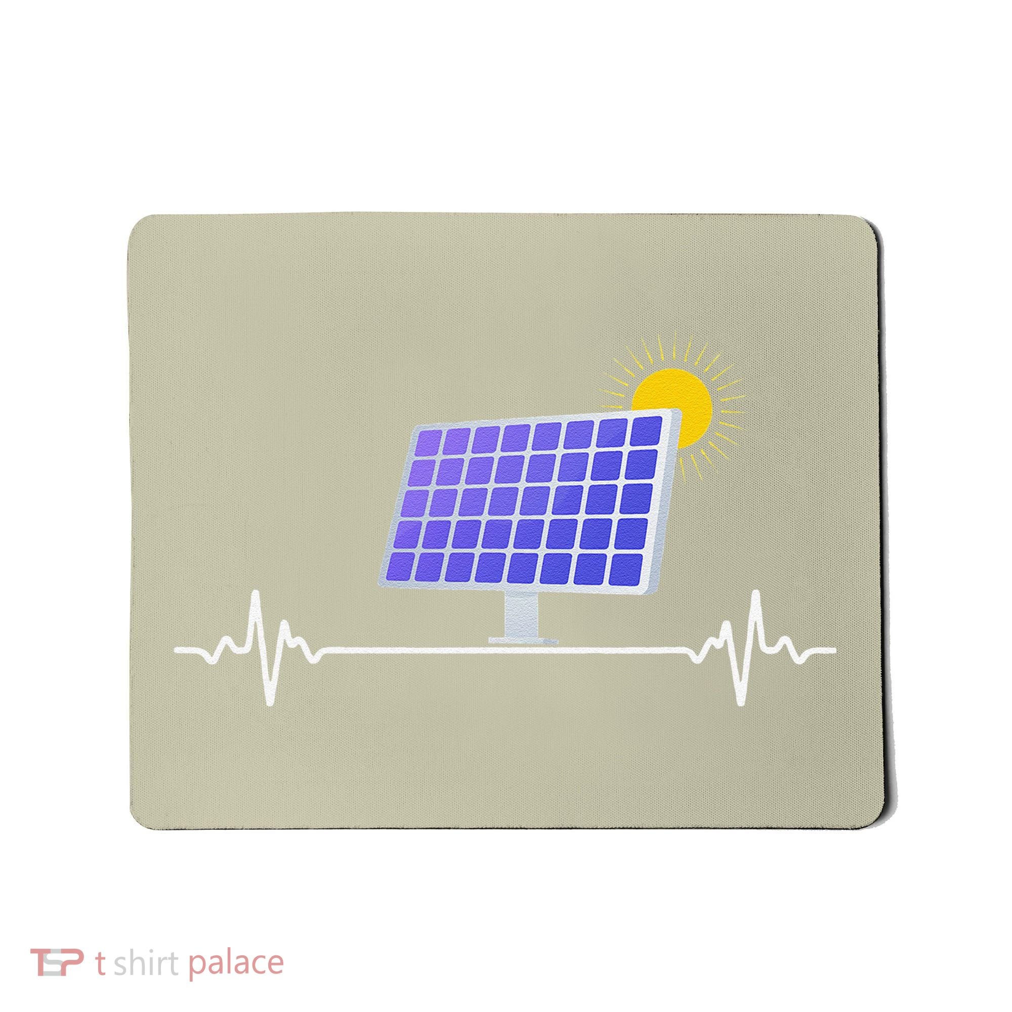 Solar Panel Heartbeat Global Warming Earth Day Mousepad