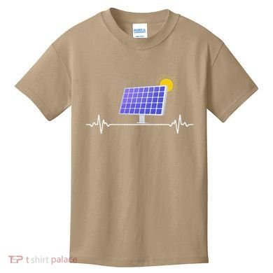Solar Panel Heartbeat Global Warming Earth Day Kids T-Shirt