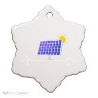 Solar Panel Heartbeat Global Warming Earth Day Ceramic Ornament thumb 0