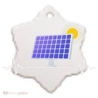 Solar Panel Heartbeat Global Warming Earth Day Ceramic Ornament thumb 2
