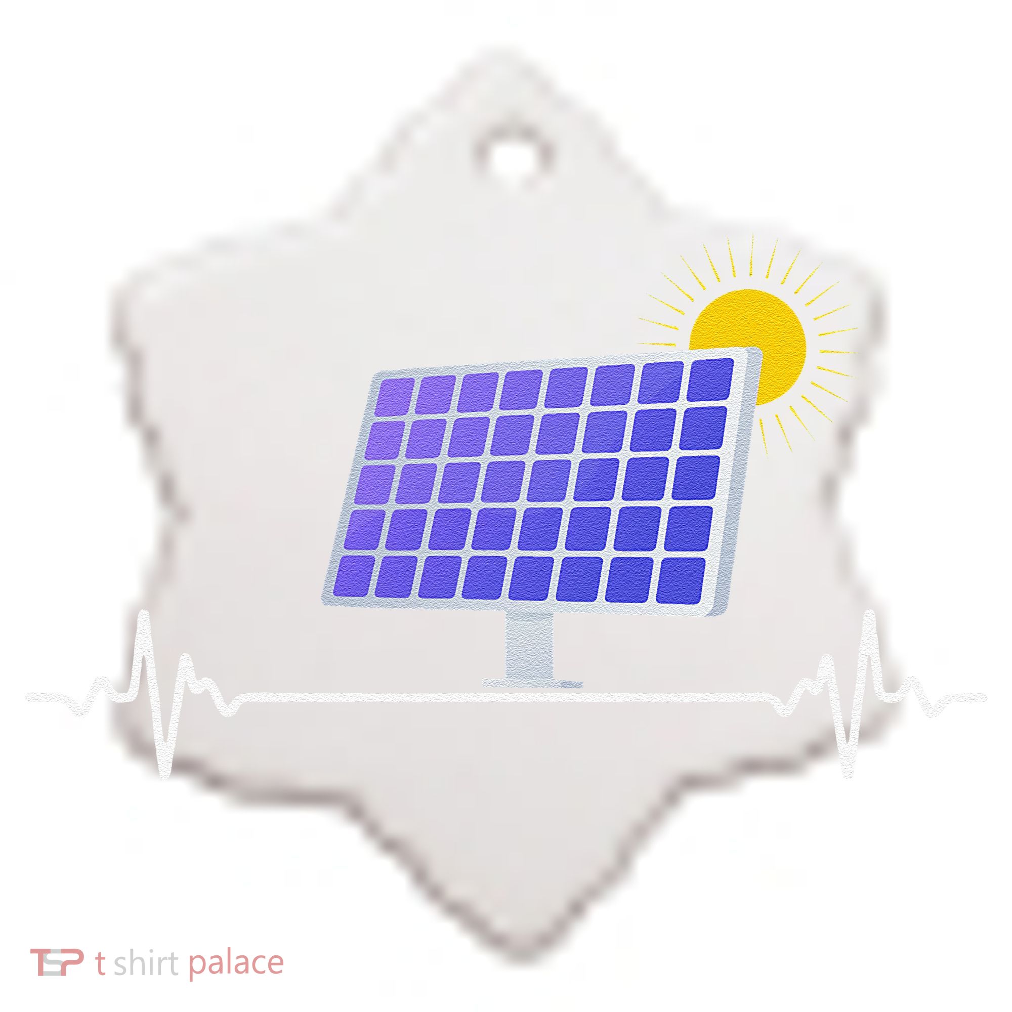 Solar Panel Heartbeat Global Warming Earth Day Ceramic Ornament
