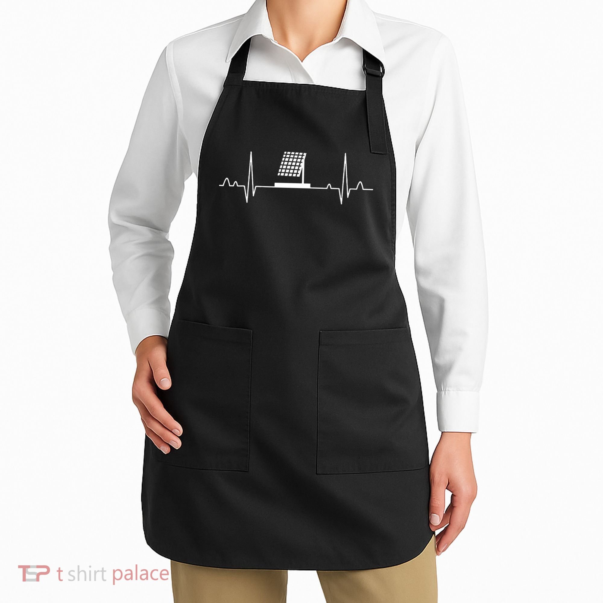 Solar Panel Heartbeat Outfit Global Warming Gift Earth Day Apron