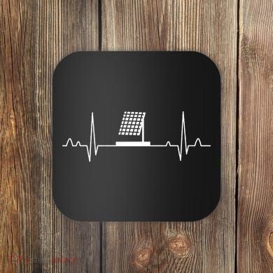 Solar Panel Heartbeat Outfit Global Warming Gift Earth Day Coaster