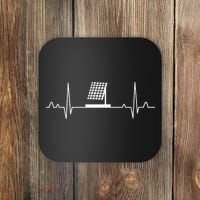 Solar Panel Heartbeat Outfit Global Warming Gift Earth Day Coaster thumb 0