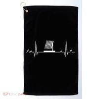Solar Panel Heartbeat Outfit Global Warming Gift Earth Day Golf Towel thumb 0