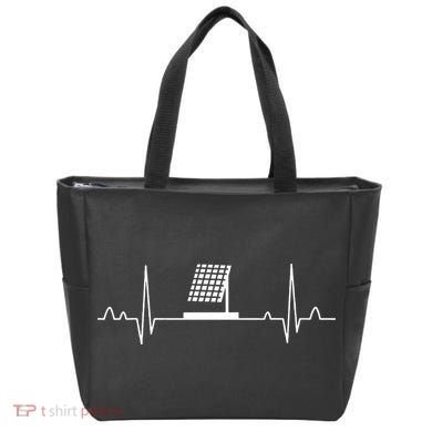 Solar Panel Heartbeat Outfit Global Warming Gift Earth Day Tote Bag