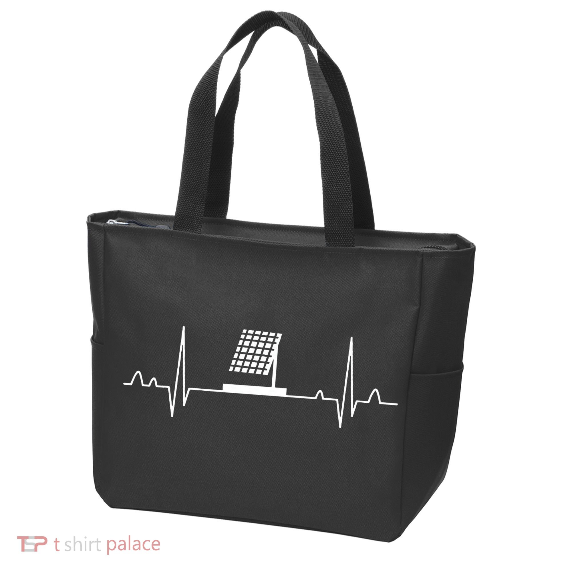 Solar Panel Heartbeat Outfit Global Warming Gift Earth Day Tote Bag