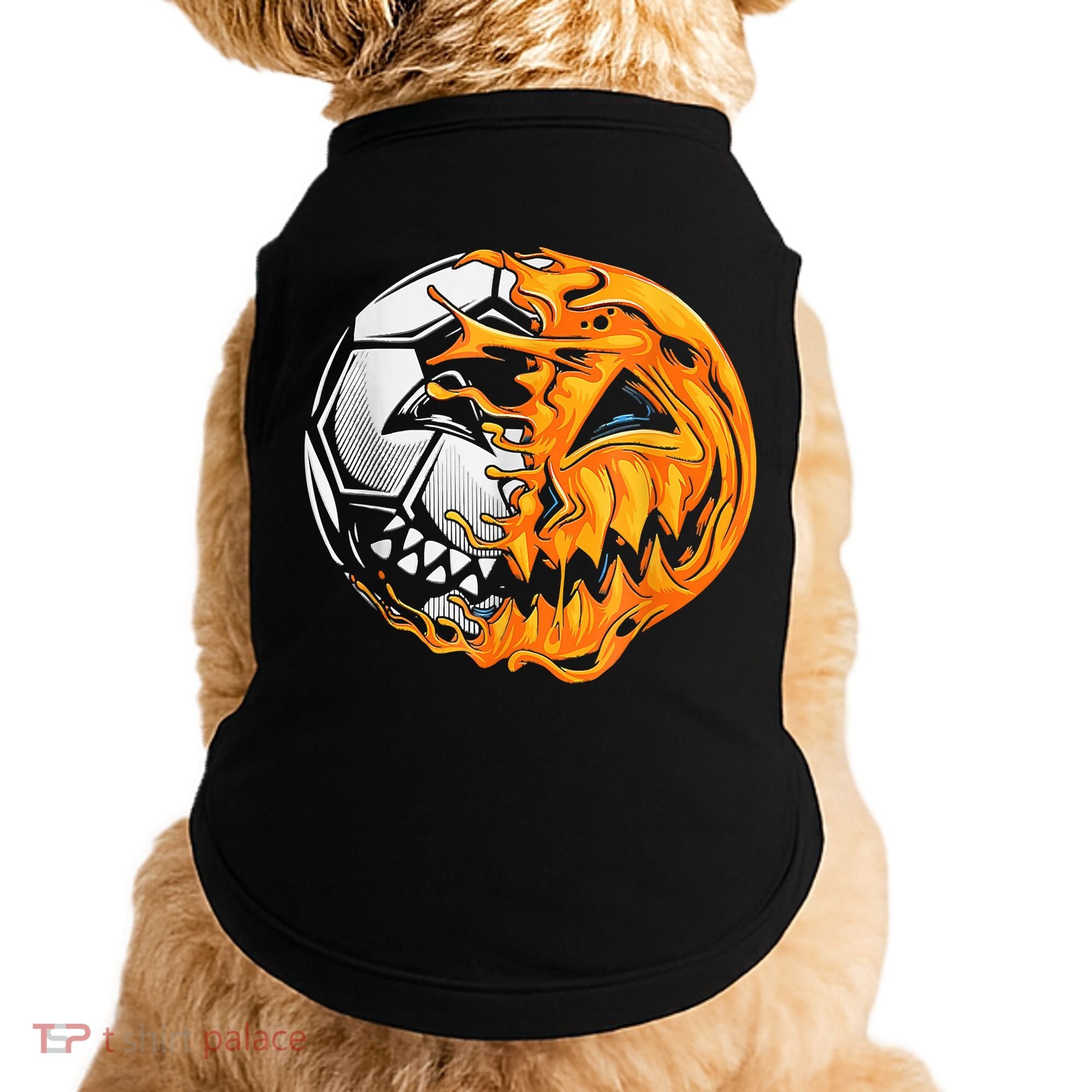 Soccer Player Halloween Pumpkin Skeleton Hallows' Day Doggie Tank
