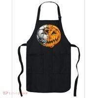 Soccer Player Halloween Pumpkin Skeleton Hallows' Day Apron thumb 0