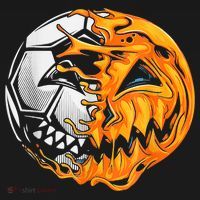 Soccer Player Halloween Pumpkin Skeleton Hallows' Day Apron thumb 3
