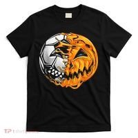 Soccer Player Halloween Pumpkin Skeleton Hallows' Day T-Shirt thumb 0