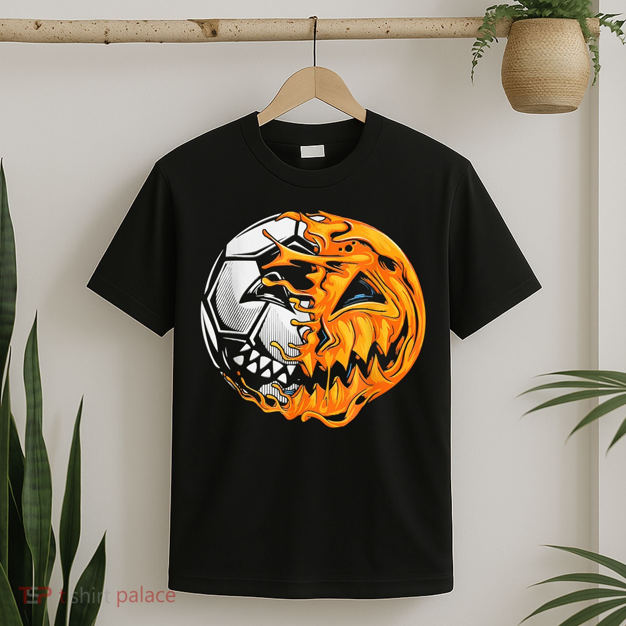 Soccer Player Halloween Pumpkin Skeleton Hallows' Day T-Shirt