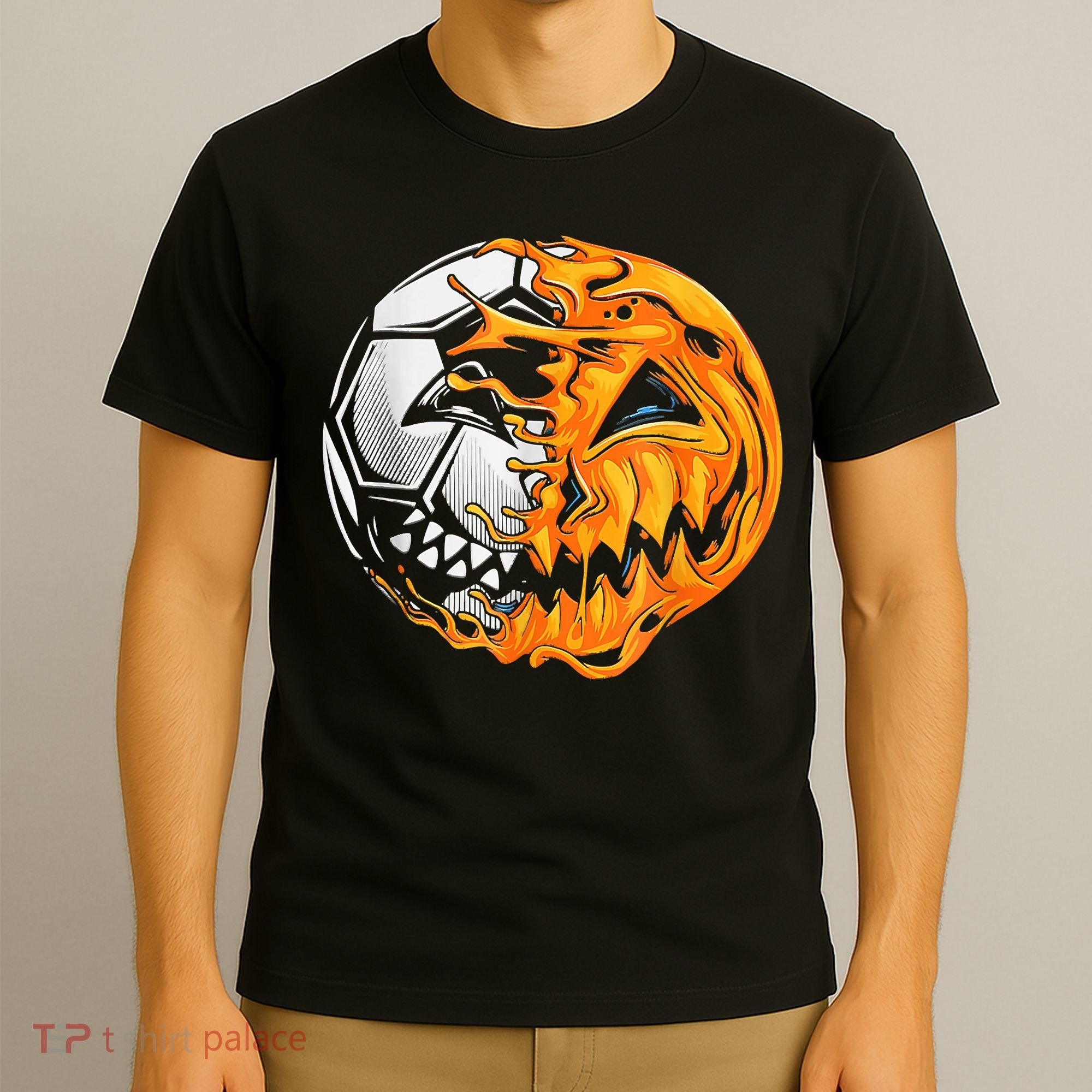 Soccer Player Halloween Pumpkin Skeleton Hallows' Day T-Shirt