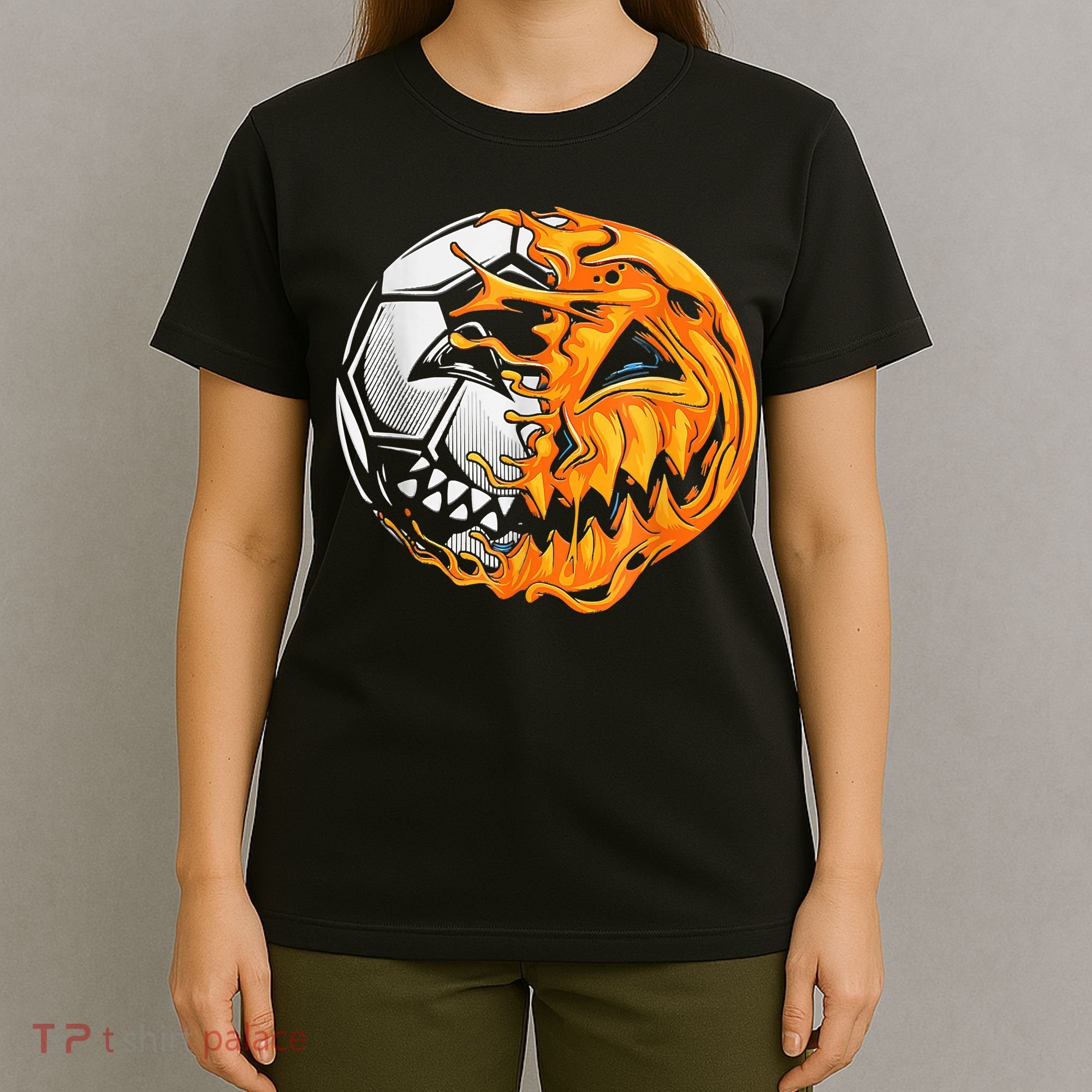 Soccer Player Halloween Pumpkin Skeleton Hallows' Day T-Shirt