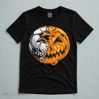 Soccer Player Halloween Pumpkin Skeleton Hallows' Day T-Shirt thumb 5