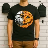 Soccer Player Halloween Pumpkin Skeleton Hallows' Day T-Shirt thumb 6
