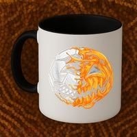 Soccer Player Halloween Pumpkin Skeleton Hallows' Day Coffee Mug thumb 2