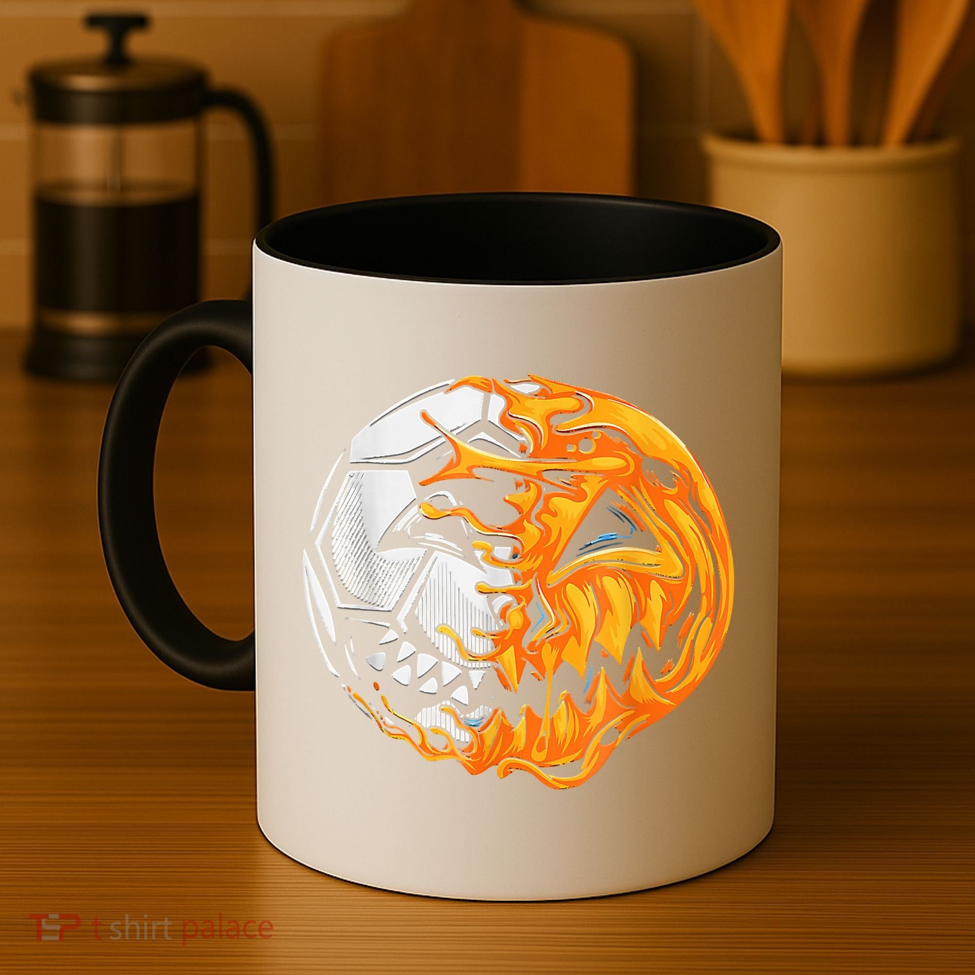 Soccer Player Halloween Pumpkin Skeleton Hallows' Day Coffee Mug