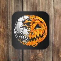 Soccer Player Halloween Pumpkin Skeleton Hallows' Day Coaster thumb 0