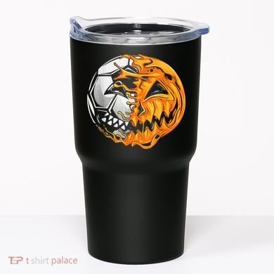 Soccer Player Halloween Pumpkin Skeleton Hallows' Day Tumbler