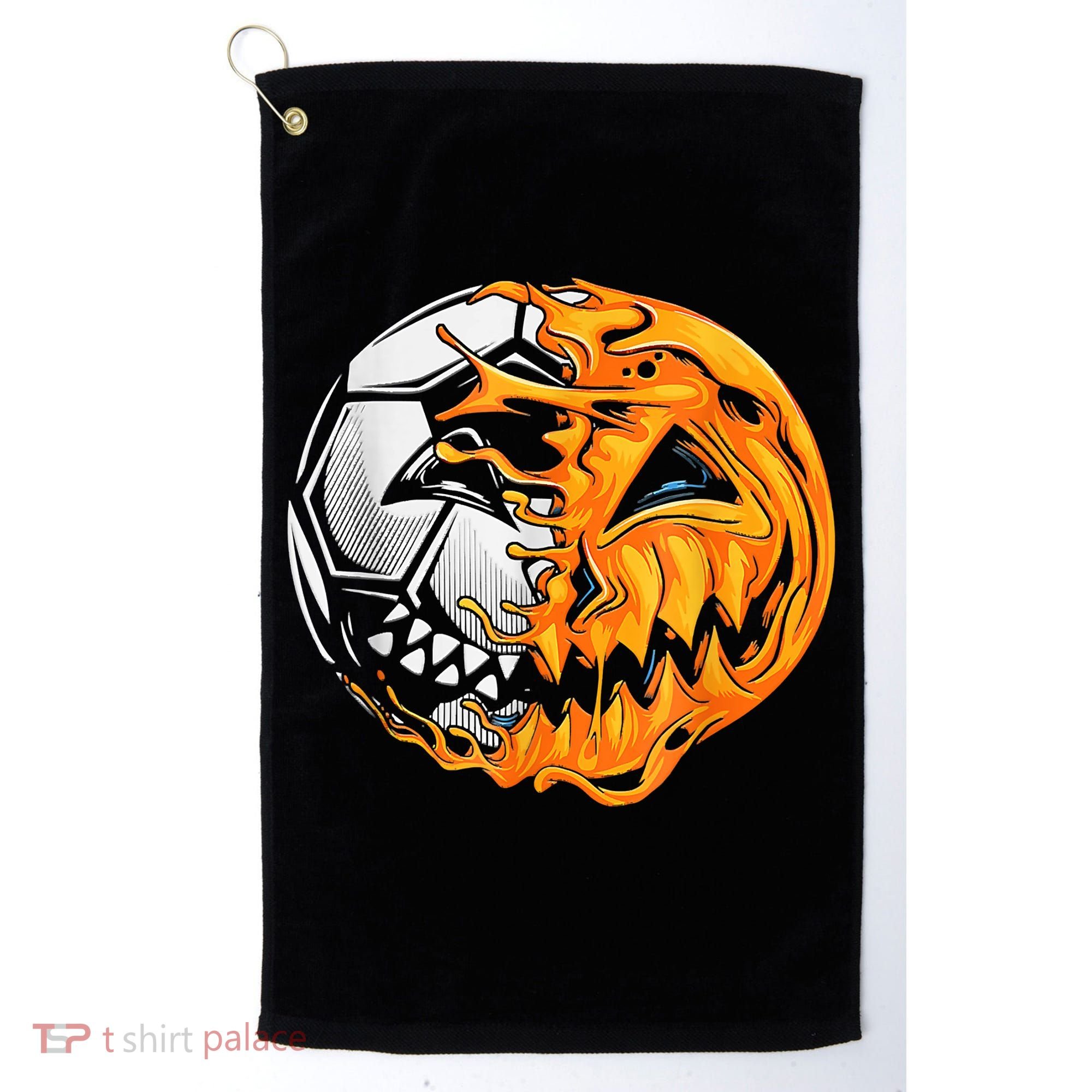 Soccer Player Halloween Pumpkin Skeleton Hallows' Day Golf Towel