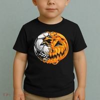 Soccer Player Halloween Pumpkin Skeleton Hallows' Day Toddler T-Shirt thumb 2
