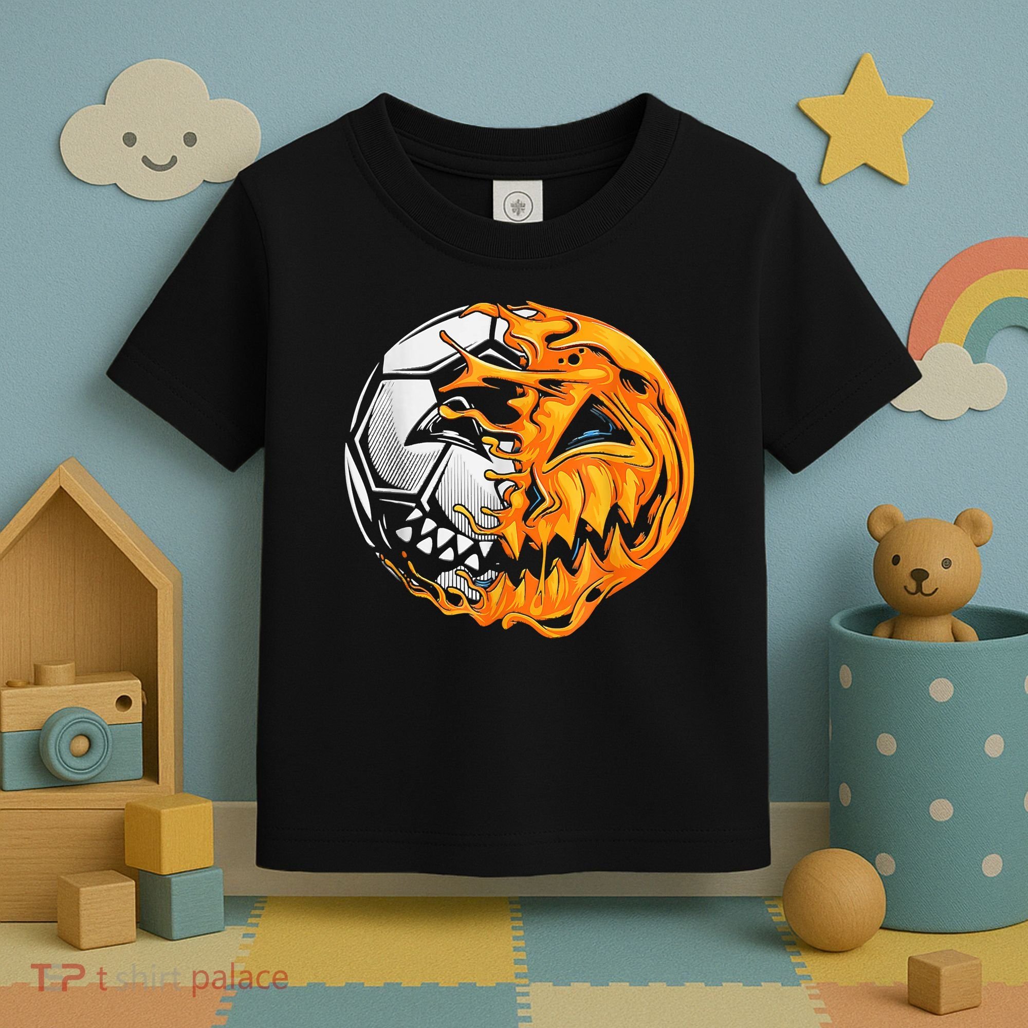 Soccer Player Halloween Pumpkin Skeleton Hallows' Day Toddler T-Shirt