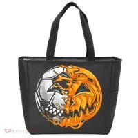 Soccer Player Halloween Pumpkin Skeleton Hallows' Day Tote Bag thumb 0