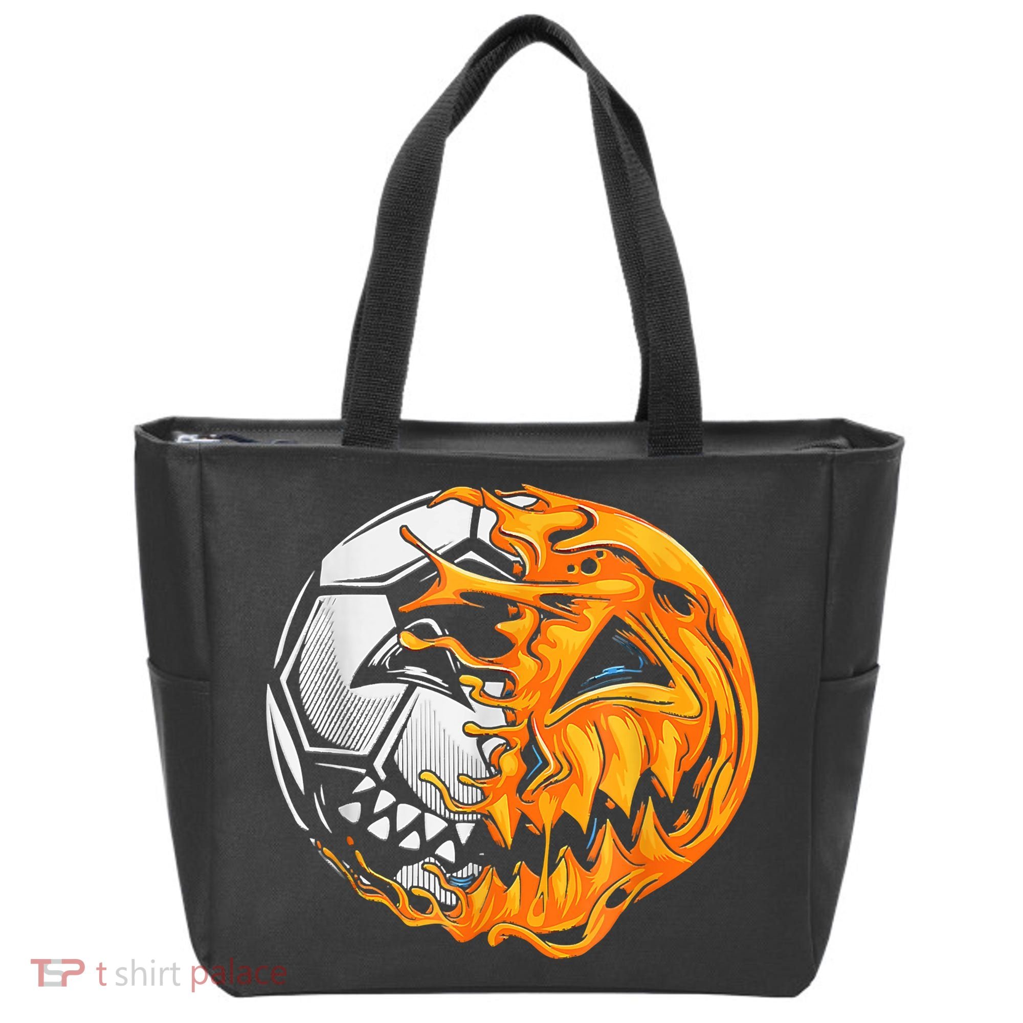 Soccer Player Halloween Pumpkin Skeleton Hallows' Day Tote Bag