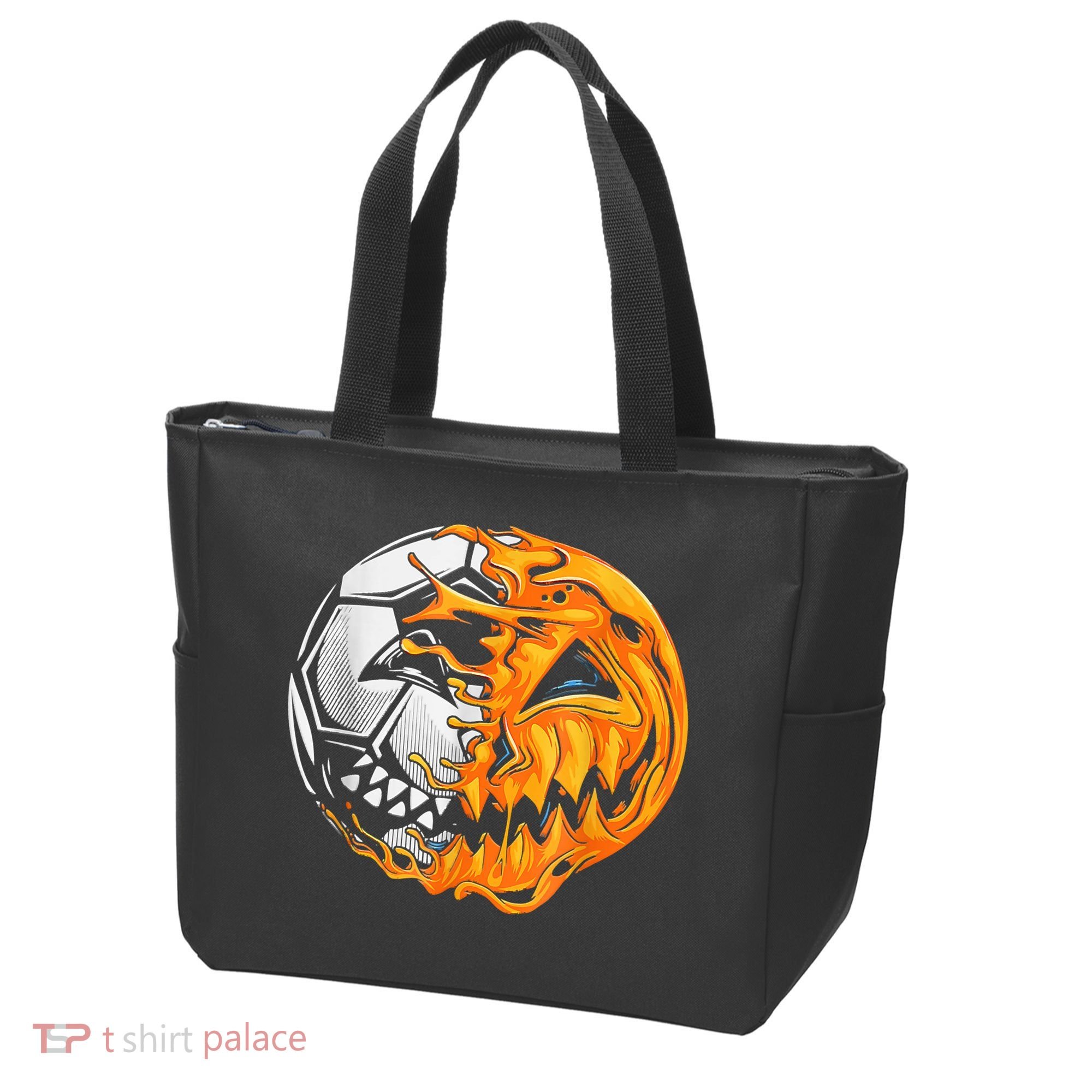 Soccer Player Halloween Pumpkin Skeleton Hallows' Day Tote Bag