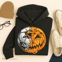 Soccer Player Halloween Pumpkin Skeleton Hallows' Day Hoodie thumb 4