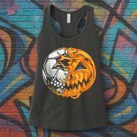 Soccer Player Halloween Pumpkin Skeleton Hallows' Day Women's Tank Top thumb 3