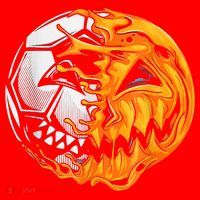 Soccer Player Halloween Pumpkin Skeleton Hallows' Day Santa Hat thumb 1