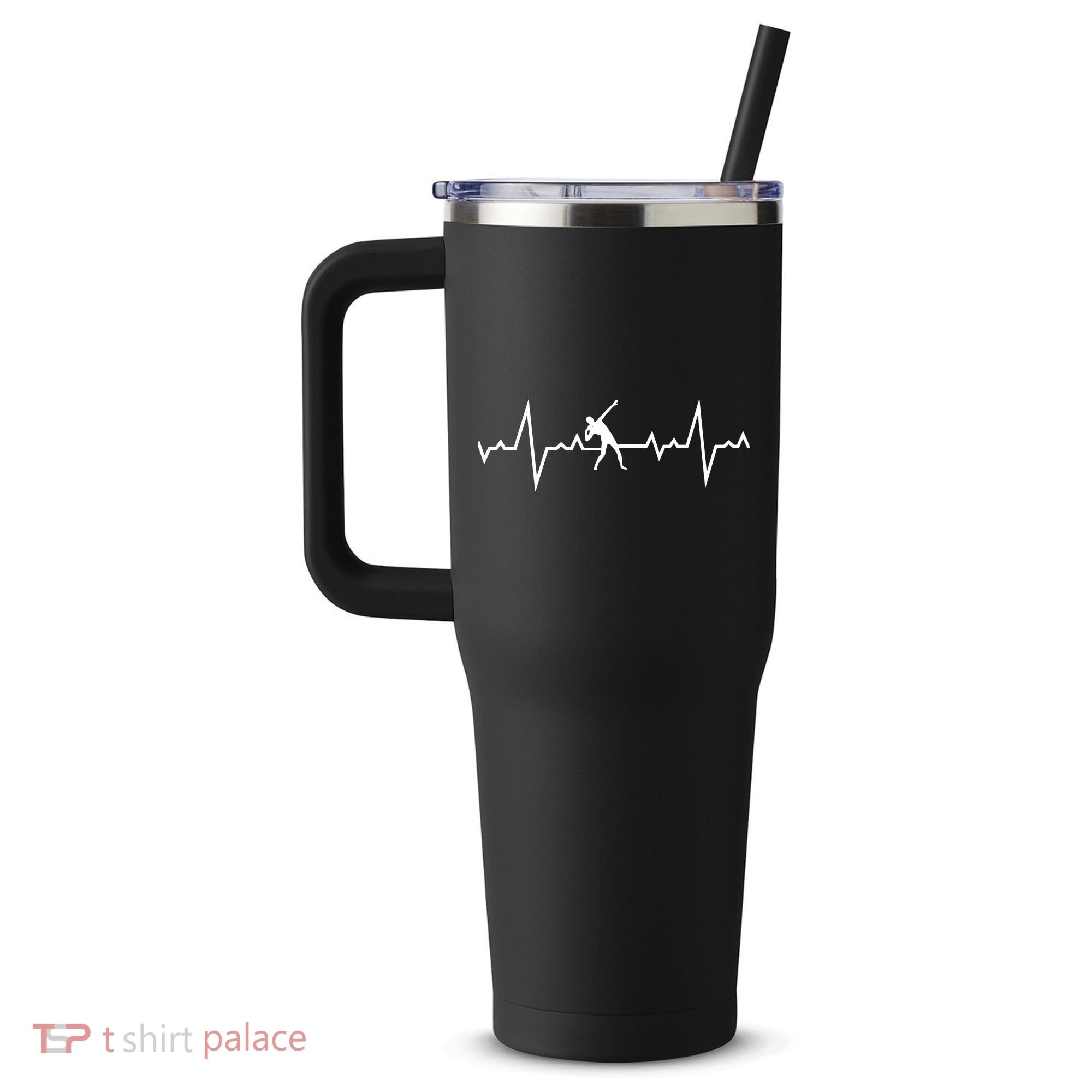 Shot Put Heart Beats 40oz Vacuum Insulated Stainless Steel Travel Tumbler