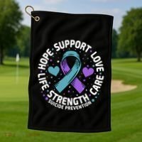 Suicide Prevention Hope Support Love Life Suicide Awareness Gift Golf Towel thumb 1