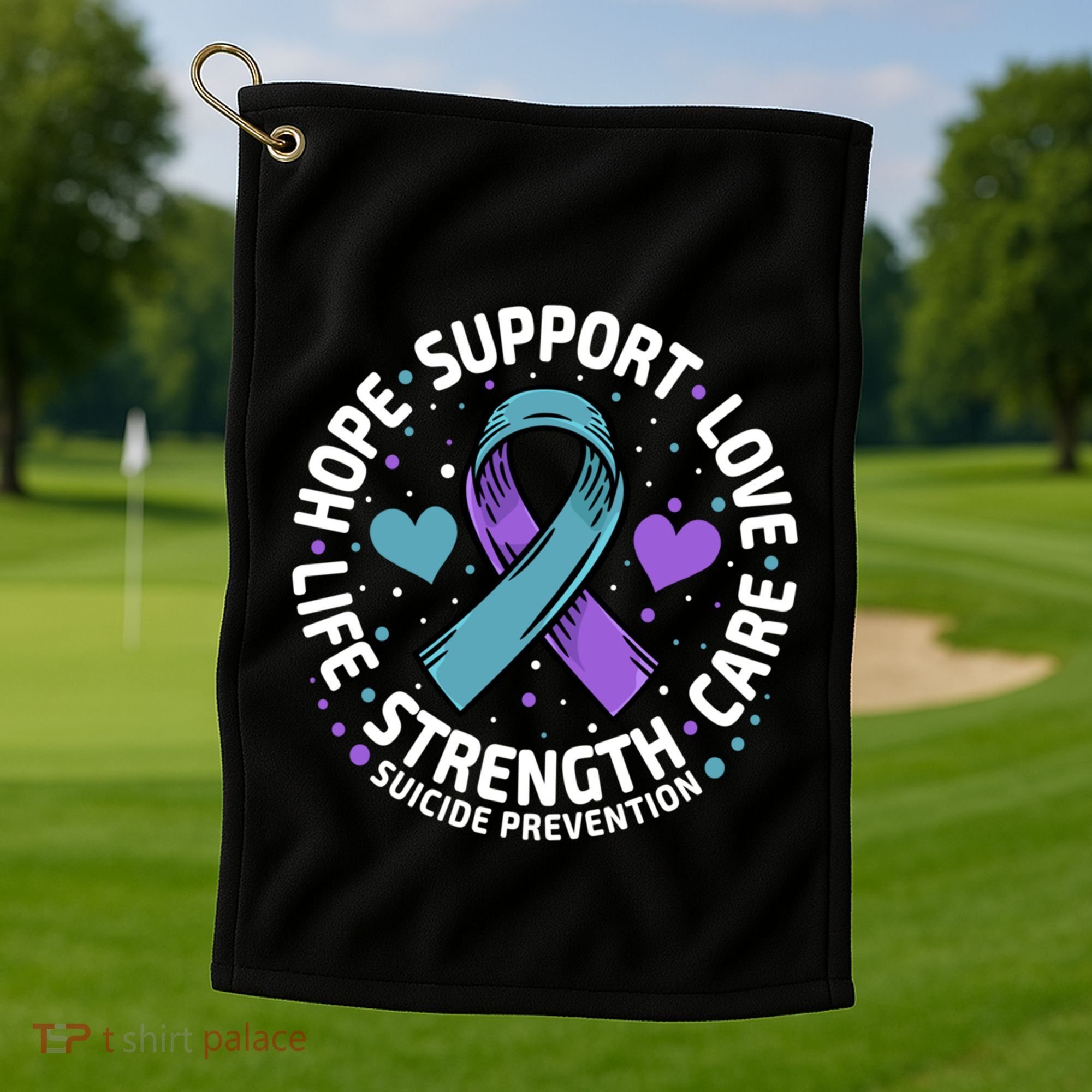 Suicide Prevention Hope Support Love Life Suicide Awareness Gift Golf Towel